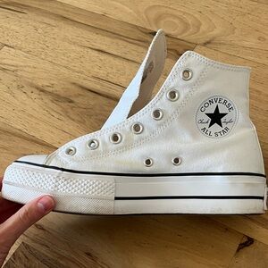 Converse All Star White Canvas Stacked High-Tops